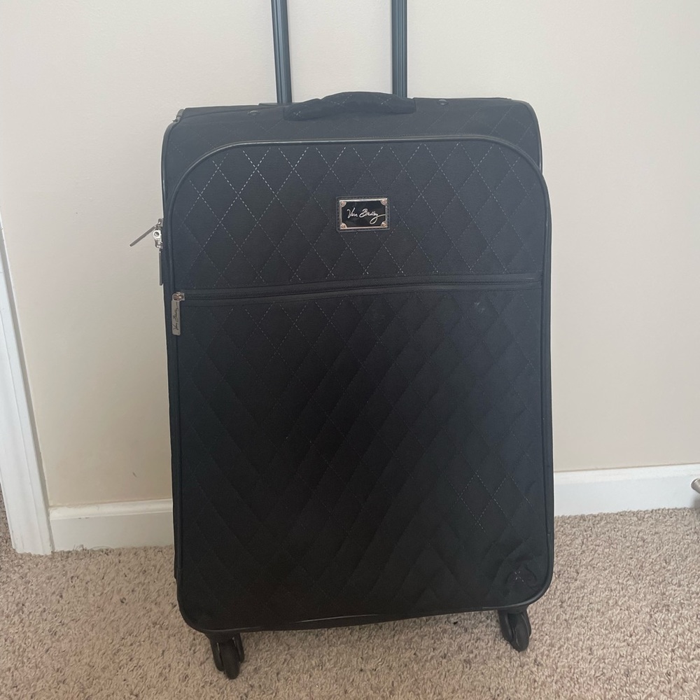 Vera Bradley Black Large Quilted Suitcase